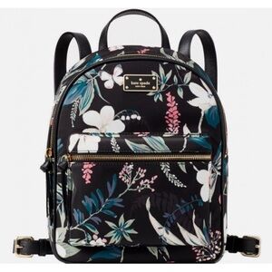 Kate Spade Black and Pink Floral Backpack